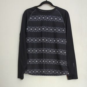 Terramar Women's Long Sleeve Crew Shirt Fleece Thumbholes UPF 50+ Size L